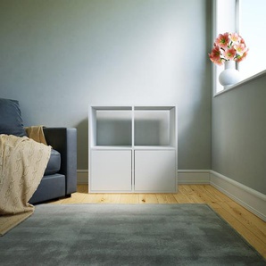 Kommode Weiß - Design-Lowboard: Türen in Weiß - Hochwertige Materialien - 79 x 79 x 34 cm, Selbst zusammenstellen