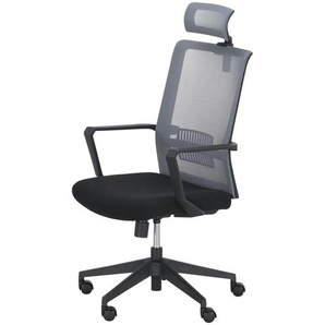 Bürodrehstuhl mit Kopfstütze - schwarz - Materialmix - 68 cm - 120,5 cm - 75 cm | Möbel Kraft