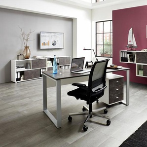 Büromöbel-Set GERMANIA Altino Arbeitsmöbel-Sets weiß (weiß, basalto, dunkel) Büromöbel-Sets