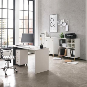 Büromöbel-Set SCHILDMEYER Serie 500 Arbeitsmöbel-Sets weiß Büromöbel-Sets bestehend aus 1 Regal, Schrank, Regalkreuz