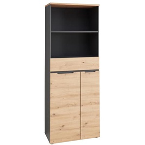 Büroschrank Memphis, Graphit/Artisan, inkl. Softclose Funktion