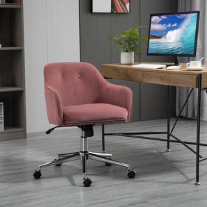 Bürostuhl mit Wippenfunktion Home-Office-Stuhl höhenverstellbarer Schreibtischstuhl ergonomisch 360°-Drehräder Samt-Touch