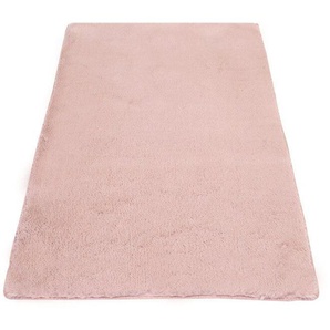 Carpet City Badematte Topia Mats, Badteppich uni, Höhe 14 mm, rutschhemmend beschichtet, strapazierfähig, Polyester, rechteckig, Hochflor, Kaninchen Haptik, Polyester, Badezimmerteppich, waschbar