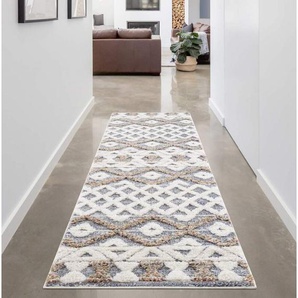 Carpet City Hochflor-Läufer FOCUS 3050, rechteckig, Höhe: 20 mm, Boho-Teppich, besonders weich, 3D-Effekt