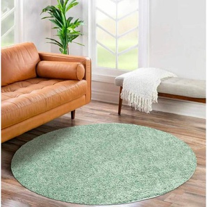 Carpet City Hochflor-Teppich City Shaggy, rund, Höhe: 30 mm, Teppich Einfarbig Uni, besonders flauschig-weich