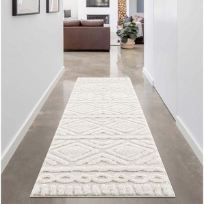 Carpet City Hochflor-Teppich Focus 3382, Boho-Style, rechteckig, Höhe: 20 mm, besonders weich, Hoch Tief Struktur, Wohnzimmer, auch als Läufer