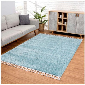 Carpet City Hochflor-Teppich Pulpy 100, rechteckig, Höhe: 30 mm, sehr weich, mit Fransen, uni, viele Größen, Wohnzimmer, Schafzimmer