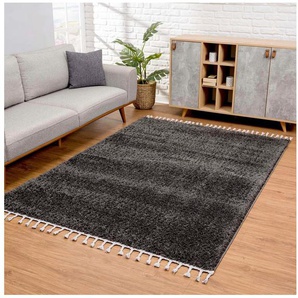 Carpet City Hochflor-Teppich Pulpy 100, rechteckig, Höhe: 30 mm, sehr weich, mit Fransen, uni, viele Größen, Wohnzimmer, Schafzimmer