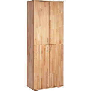 Carryhome Aktenschrank, Kernbuche, Holz, Kernbuche, massiv, 2 Fächer, 73x189x38 cm, Typenauswahl, Arbeitszimmer, Aktenschränke