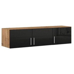 Carryhome Aufsatzschrank, Dunkelgrau, Eiche Artisan, Kunststoff, 136x39x54 cm, Blauer Engel, Goldenes M, Made in Germany, Schlafzimmer, Kleiderschränke, Schranksysteme