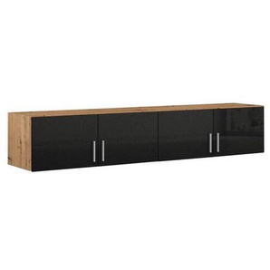 Carryhome Aufsatzschrank, Dunkelgrau, Eiche Artisan, Kunststoff, 181x39x54 cm, Blauer Engel, Goldenes M, Made in Germany, Schlafzimmer, Kleiderschränke, Schranksysteme