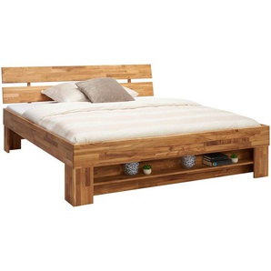 Carryhome Bett, Wildeiche, Holz, Wildeiche, massiv, 180x200 cm, Schlafzimmer, Betten, Futonbetten