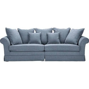 Carryhome Bigsofa, Blau, Textil, Buche, massiv, 3-Sitzer, Füllung: Silikon,Silikon, 264x70x111 cm, Stoffauswahl, Rücken echt, Wohnzimmer, Sofas & Couches, Sofas, Bigsofas