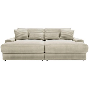 Carryhome Bigsofa, Creme, Textil, 3-Sitzer, Füllung: Schaumstoff, Silikon,Schaumstoff, Silikon,Schaumstoff, Silikon, 230x85x190 cm, Typenauswahl, Rücken echt, haustierfreundlicher Bezug, Wohnzimmer, Sofas & Couches, Sofas, Bigsofas