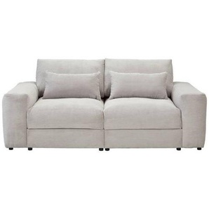 Carryhome Bigsofa, Hellgrau, Textil, 2-Sitzer, 230x78x122 cm, Stoffauswahl, Hocker erhältlich, Rücken echt, Wohnzimmer, Sofas & Couches, Sofas, Bigsofas