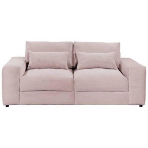 Carryhome Bigsofa, Rosa, Textil, 2-Sitzer, 230x78x122 cm, Stoffauswahl, Hocker erhältlich, Rücken echt, Wohnzimmer, Sofas & Couches, Sofas, Bigsofas