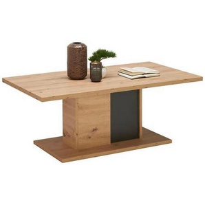 Carryhome Couchtisch, Anthrazit, Eiche, Holzwerkstoff, rechteckig, Säule, Bodenplatte, 65x45x115 cm, Wohnzimmer, Wohnzimmertische, Couchtische