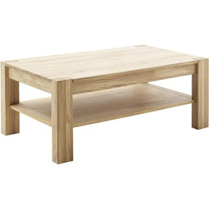 Carryhome Couchtisch, Wildeiche, Holz, Wildeiche, massiv, rechteckig, eckig, 65x46x115 cm, offenes Fach, Wohnzimmer, Wohnzimmertische, Couchtische