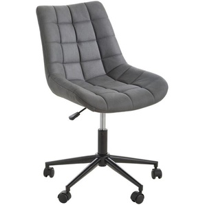 Carryhome Drehstuhl, Grau, Schwarz, Metall, Kunststoff, Textil, Drehkreuz, 65x80-90x62 cm, Sitzfläche 360° drehbar, Arbeitszimmer, Bürostühle, Drehstühle