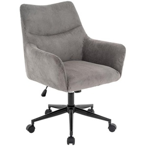 Carryhome Drehstuhl, Grau, Schwarz, Metall, Textil, Drehkreuz, 64x90-98x68 cm, Stoffauswahl, Arbeitszimmer, Bürostühle, Drehstühle