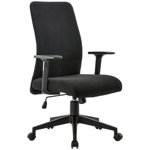 Carryhome Drehstuhl, Schwarz, Metall, Kunststoff, Textil, Drehkreuz, 62x102.5-112x57 cm, Arbeitszimmer, Bürostühle, Drehstühle