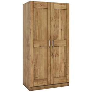 Carryhome Drehtürenschrank, Wildeiche, Holz, Wildeiche, furniert, teilmassiv, 4 Fächer, 102x205x60 cm, in verschiedenen Größen erhältlich, Schlafzimmer, Kleiderschränke, Drehtürenschränke