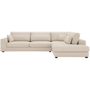 Carryhome Ecksofa, Creme, Textil, 4-5-Sitzer, Füllung: Schaumstoff, Ottomane rechts, L-Form, 314x250 cm, Stoffauswahl, seitenverkehrt erhältlich, Rücken echt, Wohnzimmer, Sofas & Couches, Wohnlandschaften, Ecksofas