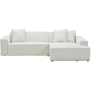 Carryhome Ecksofa, Creme, Textil, 4-Sitzer, Ottomane rechts, L-Form, 280x188 cm, Stoffauswahl, seitenverkehrt erhältlich, Rücken echt, Wohnzimmer, Sofas & Couches, Wohnlandschaften, Ecksofas