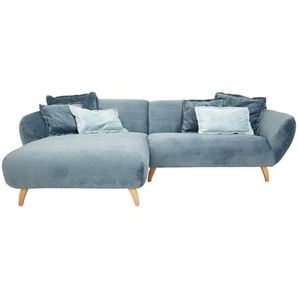 Carryhome Ecksofa, Petrol, Textil, Buche, massiv, 2-Sitzer, Füllung: Schaumstoff, Ottomane links, L-Form, 280x175 cm, Made in EU, seitenverkehrt erhältlich, Rücken echt, Wohnzimmer, Sofas & Couches, Wohnlandschaften, Ecksofas