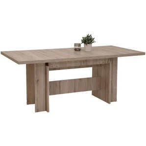 Carryhome Esstisch, Eiche, Holzwerkstoff, rechteckig, Wange, 90x76x160-320 cm, ausziehbar, Esszimmer, Tische, Esstische, Esstische ausziehbar