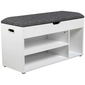 Carryhome Garderobenbank, Grau, Kunststoff, 1-Sitzer, Füllung: Schaumstoff, 80x44x30 cm, Bsci, Truhe im Sitz, Garderobe, Garderobenbänke