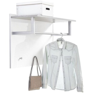 Carryhome Garderobenpaneel Galaverna, Grau, Weiß, Metall, Holzwerkstoff, 90x60x35 cm, Hutablage, Kleiderstange, Garderobe, Garderobenpaneele, Garderobenpaneele