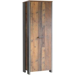 Carryhome Garderobenschrank, Braun, Dunkelgrau, Holzwerkstoff, 1 Fächer, 67x201.5x41.6 cm, Beimöbel erhältlich, Garderobe, Garderobenschränke, Garderobenschränke