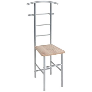 Carryhome Herrendiener, Silber, Eiche, Metall, Holzwerkstoff, 46x109x46 cm, Schlafzimmer, Herrendiener