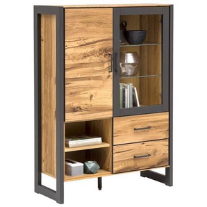 Carryhome Kommode, Alteiche, Metall, Eiche, furniert, 5 Fächer, 2 Schubladen, 98x141x40 cm, Typenauswahl, Beimöbel erhältlich, Wohnzimmer, Kommoden & Sideboards, Kommoden