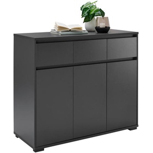 Carryhome Kommode, Anthrazit, Holzwerkstoff, 2 Fächer, 3 Schubladen, 120x103x48 cm, Wohnzimmer, Kommoden & Sideboards, Kommoden