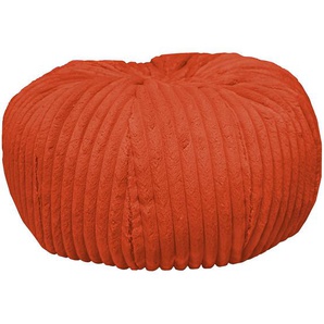 Carryhome Pouf, Rost, Textil, 90 l, Füllung: Styroporkugeln, 60x30x60 cm, Indoor, Reißverschluss, Wohnzimmer, Hocker, Poufs