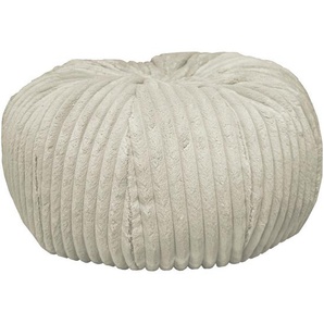 Carryhome Pouf, Creme, Textil, 90 l, Füllung: Styroporkugeln, 60x30x60 cm, Indoor, Reißverschluss, Wohnzimmer, Hocker, Poufs