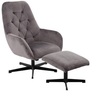 Carryhome Relaxsesselset, Grau, Schwarz, Metall, Textil, 71x102x81 cm, Wohnzimmer, Sessel, Relaxsessel