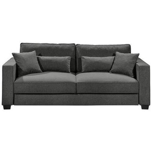 Carryhome Schlafsofa, Anthrazit, Textil, 3-Sitzer, Füllung: Schaumstoff, 232x92x115 cm, Stoffauswahl, Liegefunktion, Schlafen auf Sitzhöhe, Rücken echt, Kinder- & Jugendzimmer, Jugendmöbel, Jugendsofas