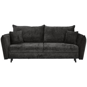 Carryhome Schlafsofa, Anthrazit, Textil, Buche, massiv, 3-Sitzer, Füllung: Silikon,Silikon, 238x99x108 cm, Made in EU, Liegefunktion, Schlafen auf Sitzhöhe, Rücken echt, Kinder- & Jugendzimmer, Jugendmöbel, Jugendsofas