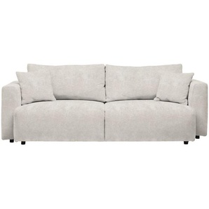 Carryhome Schlafsofa, Creme, Textil, 3-Sitzer, Füllung: Schaumstoff, Faserbällchen,Schaumstoff, Faserbällchen, 250x92x105 cm, Made in EU, Oeko-Tex® Standard 100, Stoffauswahl, Schlafen auf Sitzhöhe, Rücken echt, Kinder- & Jugendzimmer, Jugendmöbel,