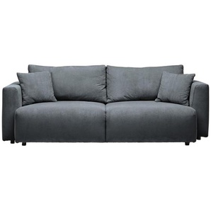 Carryhome Schlafsofa, Dunkelgrau, Textil, 3-Sitzer, Füllung: Schaumstoff, Faserbällchen,Schaumstoff, Faserbällchen, 250x92x105 cm, Made in EU, Oeko-Tex® Standard 100, Stoffauswahl, Schlafen auf Sitzhöhe, Rücken echt, Kinder- & Jugendzimmer, Jugendmöbel,