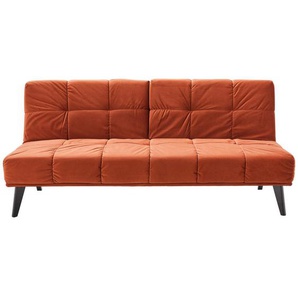 Carryhome Schlafsofa, Dunkelorange, Textil, Birke, vollmassiv, 3-Sitzer, 185x80x88 cm, Bsci, Relaxfunktion, Liegefunktion, Wohnzimmer, Sofas & Couches, Schlafsofas, Klappsofas