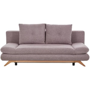 Carryhome Schlafsofa, Grau, Altrosa, Textil, Buche, massiv, 2-Sitzer, Füllung: Schaumstoff, 205x86x94 cm, Stoffauswahl, Liegefunktion, Rücken echt, Kinder- & Jugendzimmer, Jugendmöbel, Jugendsofas