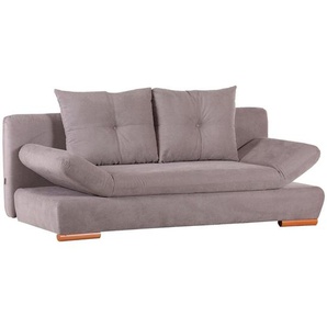 Carryhome Schlafsofa, Hellbraun, Textil, Buche, massiv, 2-Sitzer, Füllung: Schaumstoff, 200x75x92 cm, Stoffauswahl, Liegefunktion, Schlafen auf Sitzhöhe, Rücken echt, Kinder- & Jugendzimmer, Jugendmöbel, Jugendsofas