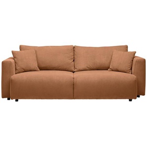 Carryhome Schlafsofa, Rost, Textil, 3-Sitzer, Füllung: Schaumstoff, Faserbällchen,Schaumstoff, Faserbällchen, 250x92x105 cm, Oeko-Tex® Standard 100, Stoffauswahl, Schlafen auf Sitzhöhe, Rücken echt, Kinder- & Jugendzimmer, Jugendmöbel, Jugendsofas