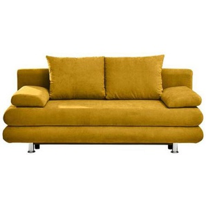 Carryhome Schlafsofa, Senfgelb, Textil, 2-Sitzer, Füllung: Schaumstoff, 196x74x90 cm, Stoffauswahl, Liegefunktion, Rücken echt, Kinder- & Jugendzimmer, Jugendmöbel, Jugendsofas