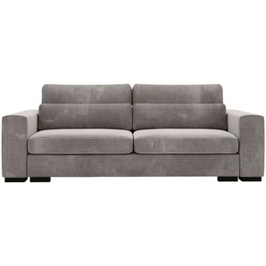 Carryhome Schlafsofa, Taupe, Textil, 3-Sitzer, Füllung: Schaumstoff, 236x78x114 cm, Liegefunktion, Schlafen auf Sitzhöhe, Rücken echt, Wohnzimmer, Sofas & Couches, Schlafsofas, Schlafsofas mit Bettkasten