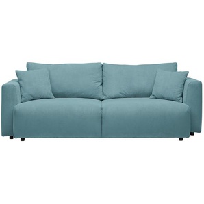 Carryhome Schlafsofa, Türkis, Textil, 3-Sitzer, Füllung: Schaumstoff, Faserbällchen,Schaumstoff, Faserbällchen, 250x92x105 cm, Made in EU, Oeko-Tex® Standard 100, Stoffauswahl, Schlafen auf Sitzhöhe, Rücken echt, Kinder- & Jugendzimmer, Jugendmöbel,